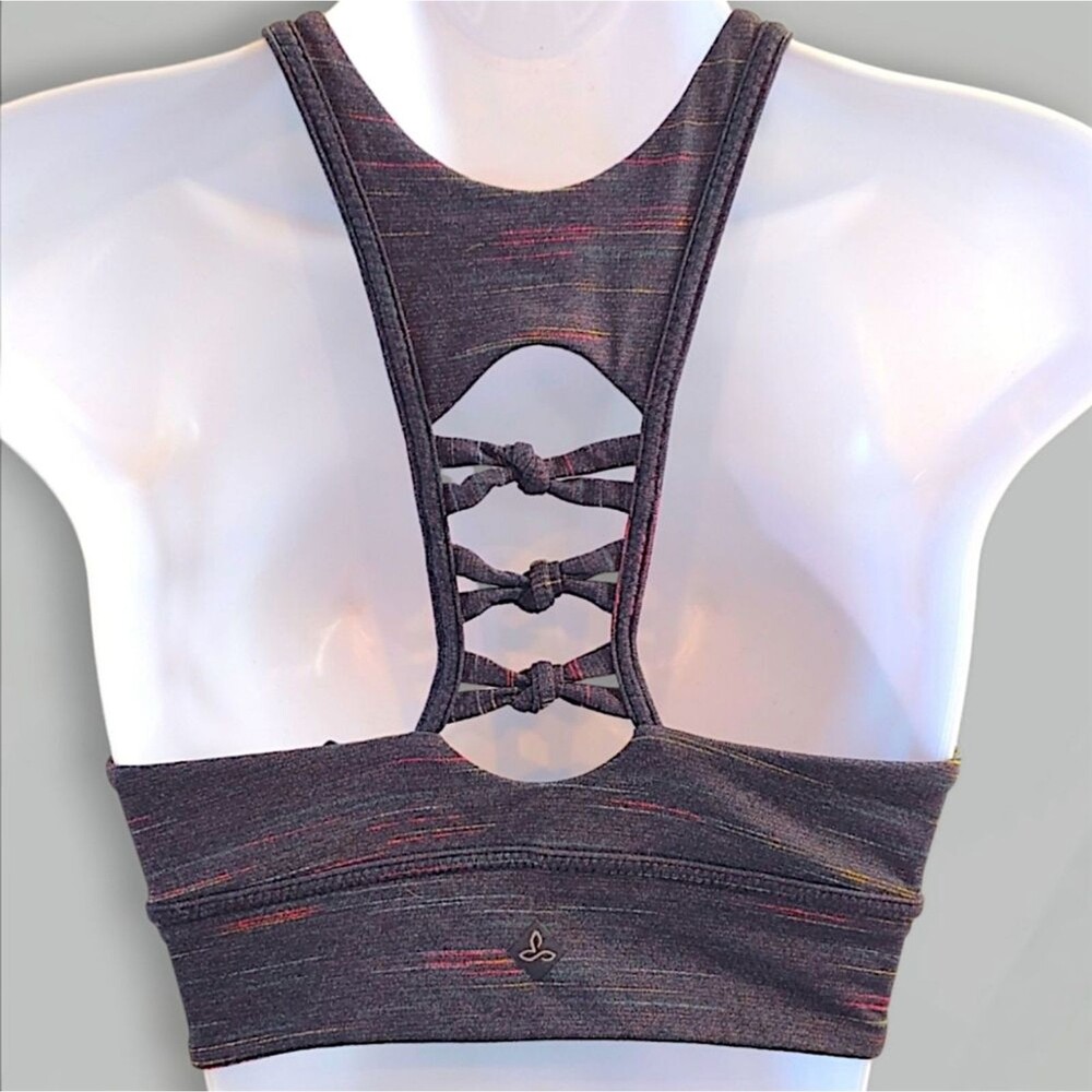 prAna Itzel High Neck Open Back Grey Sports Bra BUNDLE ME! - Picture 6 of 11